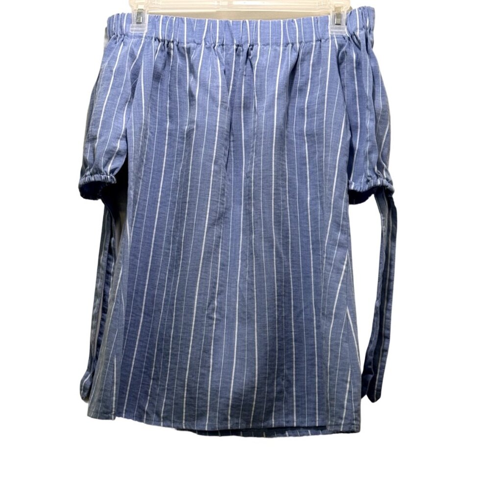 Women Stripe Off the Shoulder Top Size XL